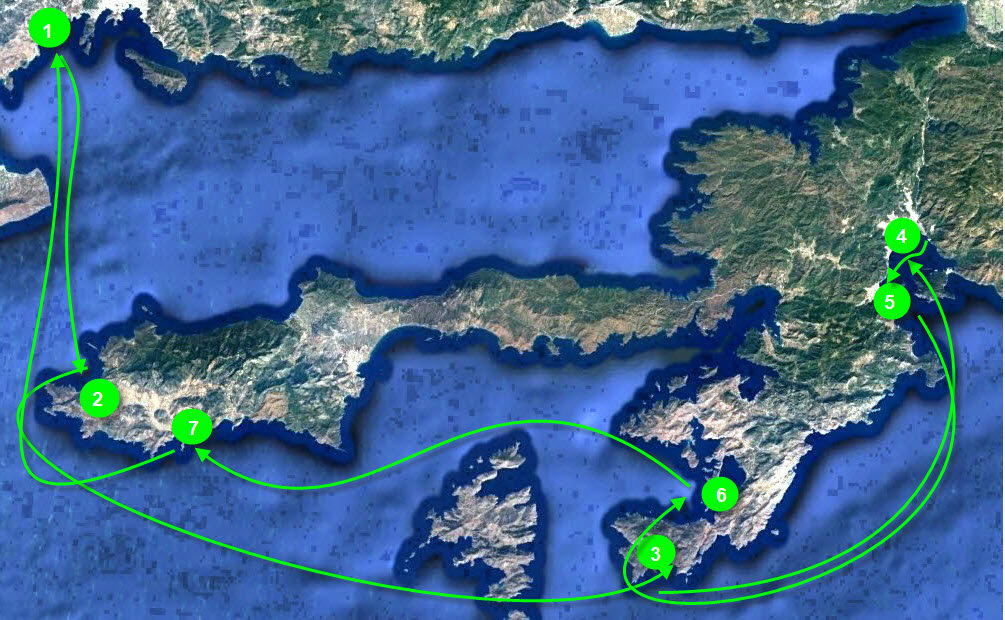 Яхтенный маршрут по Турции из Бодрума
