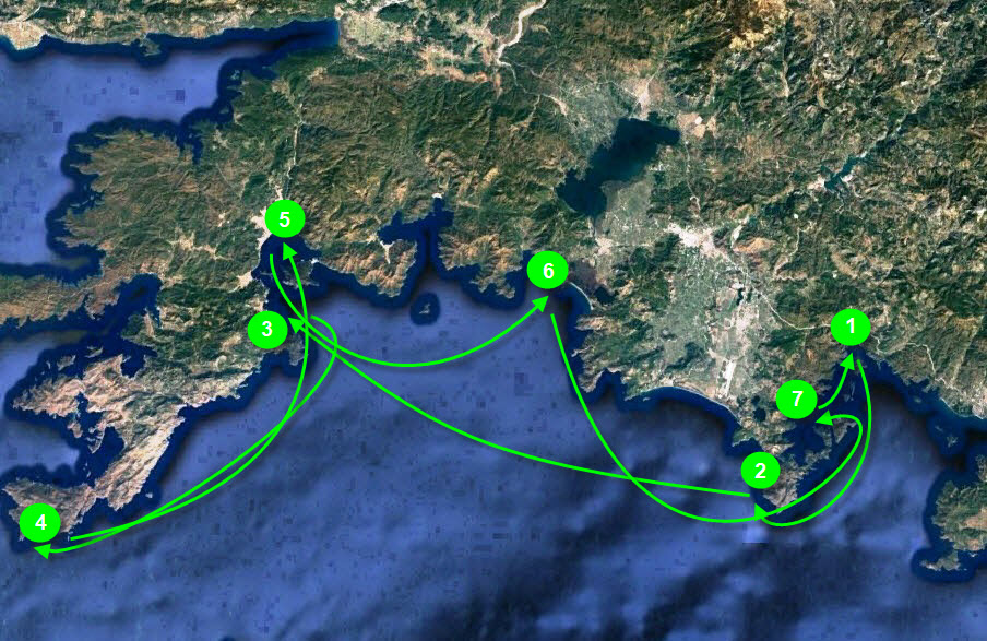 Яхтенный маршрут по Турции из Гёчека
