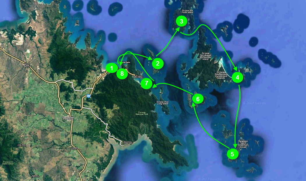 Яхтенный маршрут по Австралии из Эрли-Бич