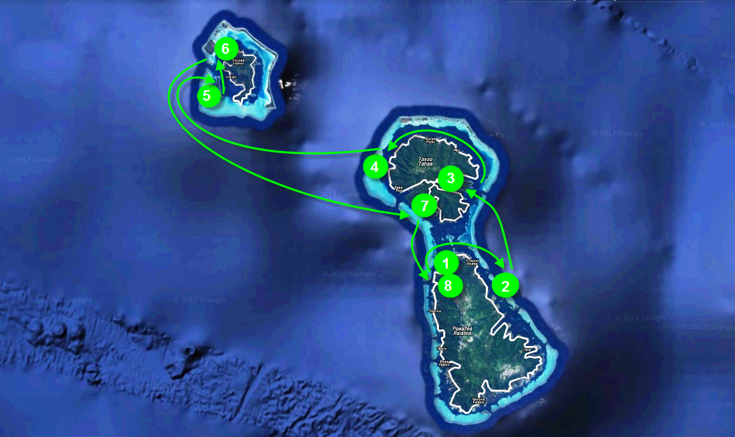 Яхтенный маршрут по Французской Полинезии из Раиатеа